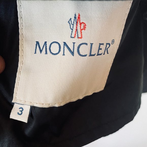 Moncler Moto Jacket Black Zip Up Size 3 Large